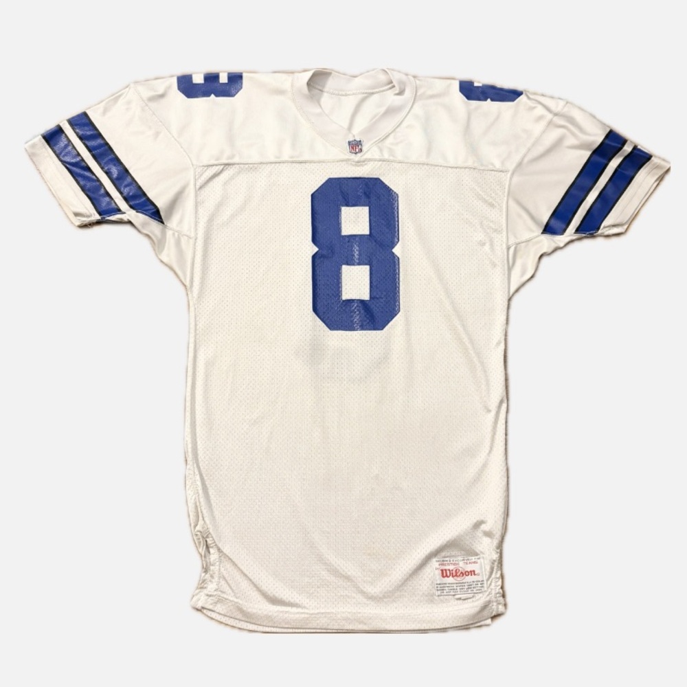 Vintage Wilson Dallas Cowboys #8 Troy Aikman Jersey White Men’s Large (Tag 44)